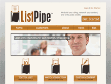 Tablet Screenshot of listpipe.com